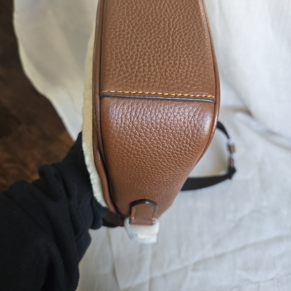 Coach Lucas Crossbody Shearling Bag In Signature Canvas - Picture 8 of 14